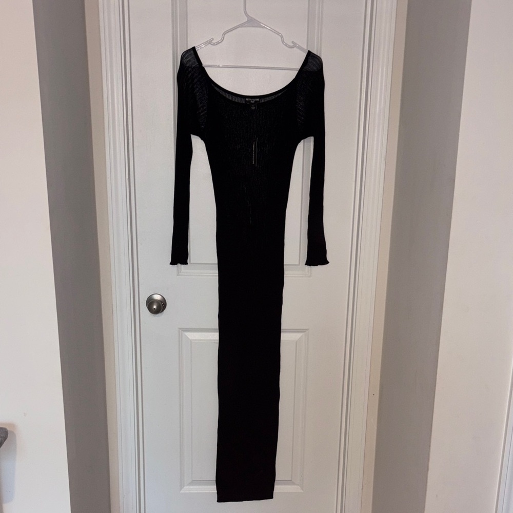 PrettyLittleThing Black Long Sleeve Maxi Dress